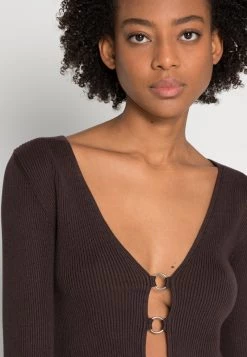 Monki Strickjacke - Brown Dark | Damen -Monki Verkäufe 2022 49310a4ce3384b81a21d516a83b8f3b6