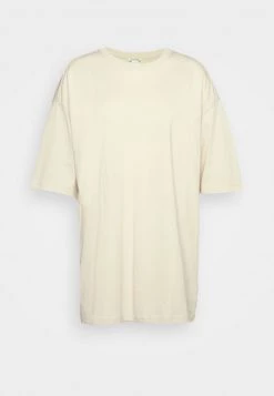 Monki Damen T-Shirt Print - Beige Dusty Light