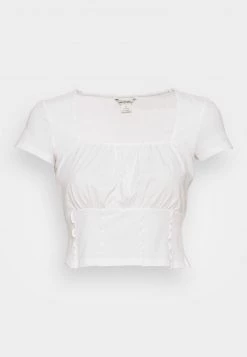 Monki T-Shirt Basic - White | Damen -Monki Verkäufe 2022 4f6b31261b44423b9cf91614644c4fc6