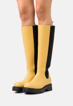 Monki Damen Plateaustiefel - Yellow Medium Dusty