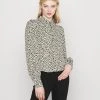 Monki Damen Hemdbluse - Black Dark Minibloom Dark