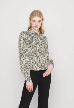 Monki Damen Hemdbluse - Black Dark Minibloom Dark