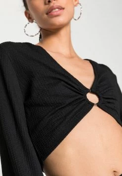 Monki Damen Langarmshirt - Black Dark -Monki Verkäufe 2022 5108971b50ae4343897d0409e1c9ef99