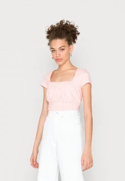 Monki Damen T-Shirt Basic - Pink