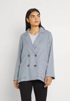 Monki Damen Blazer - Blue Dusty Light