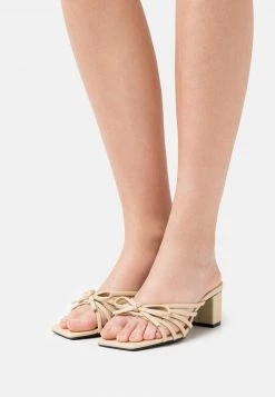 Monki Damen Pantolette Hoch - Beige Medium Dusty