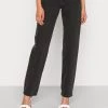 Monki Damen Jeans Straight Leg - Black Dark