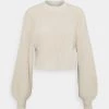 Monki Damen Strickpullover - Beige Dusty Light
