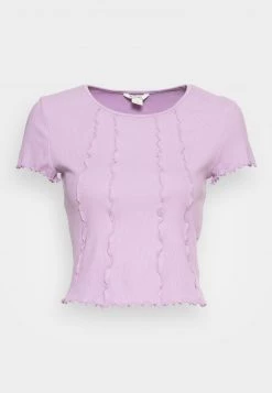 Monki Damen T-Shirt Basic - Lilac Purple Light -Monki Verkäufe 2022 5e13f2dc0ad3435298489cb7bd8297a1