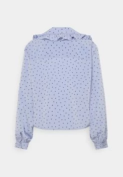Monki Damen Bluse - Blue Dot -Monki Verkäufe 2022 5e813c5c0fe84ab1a82332611788128f