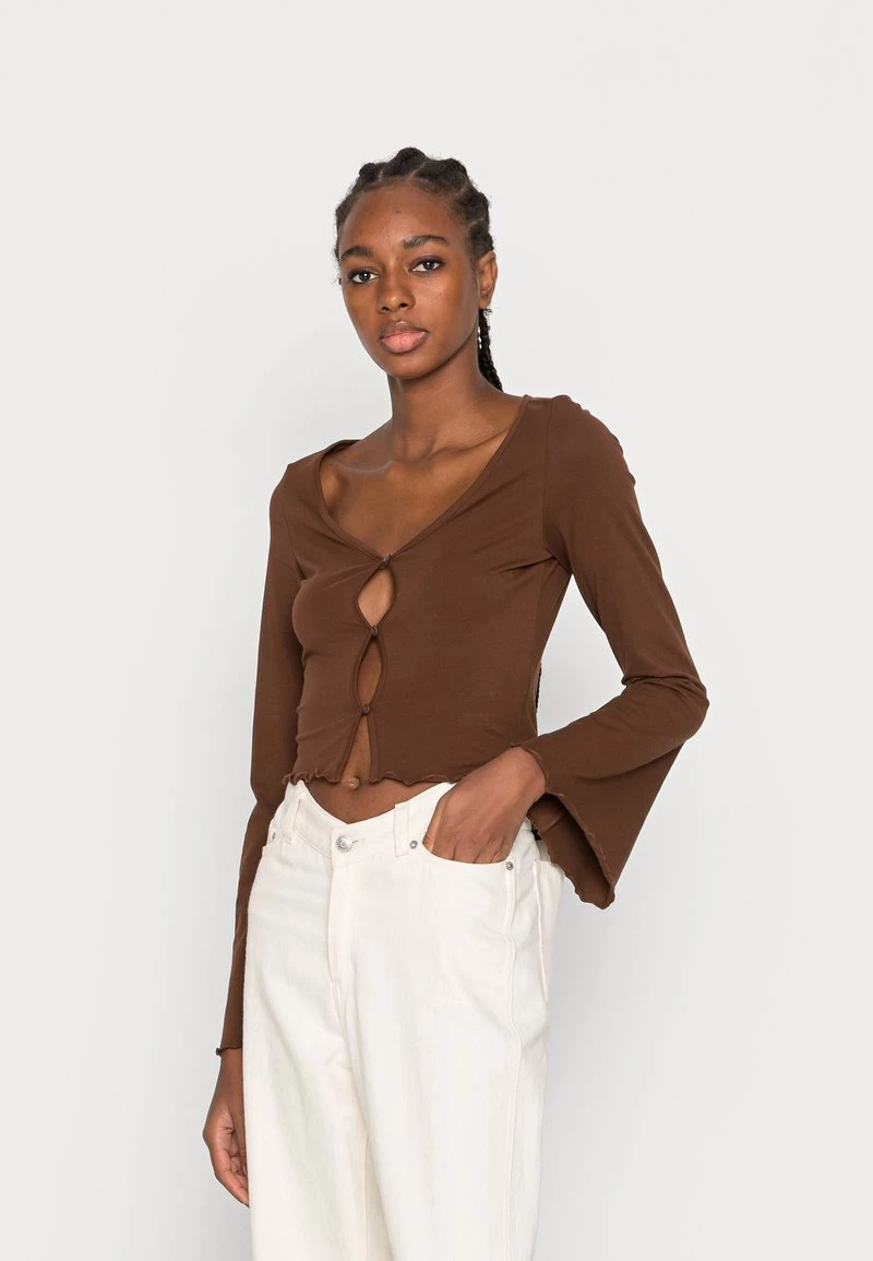 Monki Damen Langarmshirt - Solid/brown 1 Monki Damen Langarmshirt - Solid/brown
