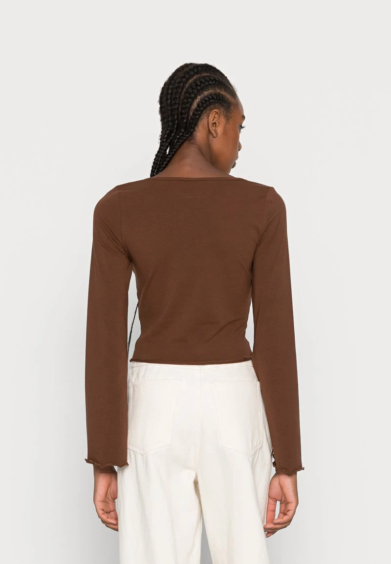 Monki Damen Langarmshirt - Solid/brown 3 Monki Damen Langarmshirt - Solid/brown – Bild 3