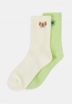 Monki Damen LUCY SOCK 2 PACK - Socken - Green Light/white