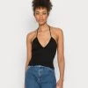 Monki Damen Top - Black Dark