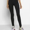 Monki Damen Jeans Skinny Fit - Black Dark Quick Rinse