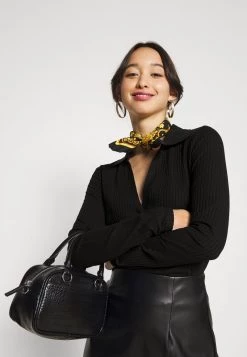 Monki Damen Langarmshirt - Black Dark -Monki Verkäufe 2022 64320738d1164e9e9f0fd8371b940bbc