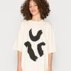 Monki Damen T-Shirt Print - White/black