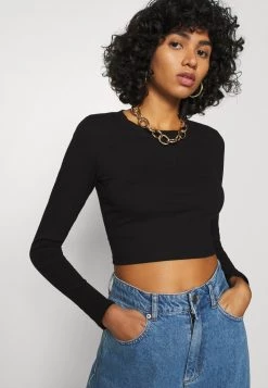 Monki Damen Langarmshirt - Black Dark -Monki Verkäufe 2022 65ed2e83cd084ed687af6c7dc278bfa5