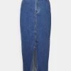 Monki Damen Jeansrock - Blue Medium Dusty