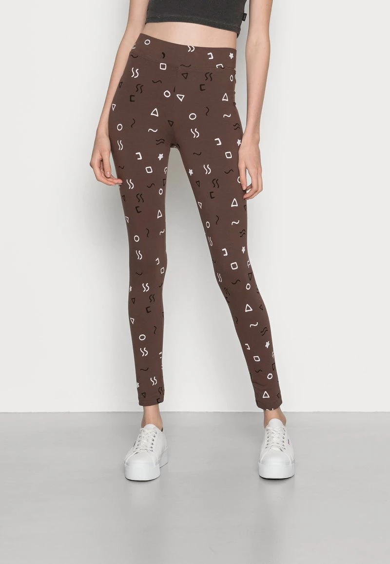 Monki Damen Leggings - Hosen - Brown Forms Black/white 1 Monki Damen Leggings - Hosen - Brown Forms Black/white