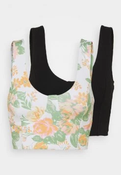 Monki Damen 2 PACK - Top - Green Dusty Light/black -Monki Verkäufe 2022 699e18cb32404c34afcddad384f936fb