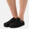 Monki Damen Pantolette Flach - Black