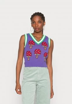 Monki Damen Strickpullover - Mushroom