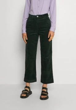 Monki Damen Stoffhose - Green Dark