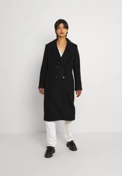 Monki Damen Klassischer Mantel - Black