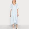 Monki Damen Maxikleid - Blue Dusty Light