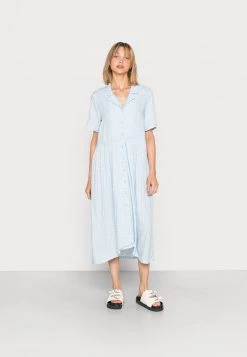 Monki Damen Maxikleid - Blue Dusty Light