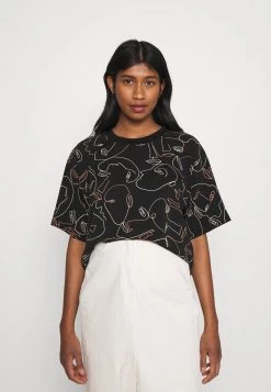 Monki Damen T-Shirt Print - Black