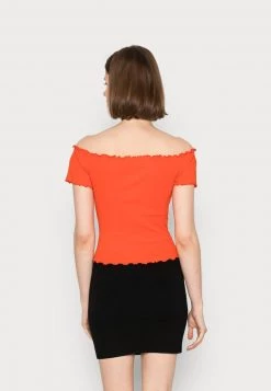 Monki Damen T-Shirt Print - Orange Bright -Monki Verkäufe 2022 708c56b95cc14eeab0f5c38c88ca4519