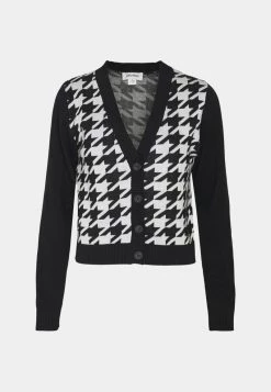 Monki Damen Strickjacke - Black And White Dog Tooth -Monki Verkäufe 2022 7161e956dd394544a9ee97c97f4ec1e6
