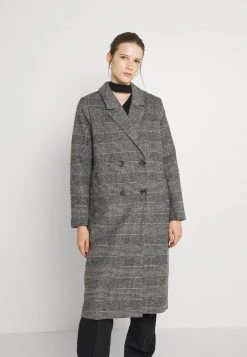 Monki Damen Klassischer Mantel - Black