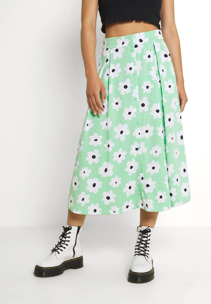 Monki Damen A-Linien-Rock - Green Light 1 Monki Damen A-Linien-Rock - Green Light