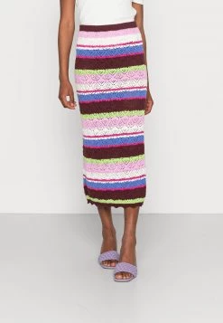Monki Damen Maxirock - Colorful Stripe