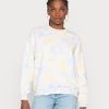 Monki Damen Sweatshirt - Pink Dusty Light Pastel Tiedye