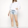 Monki Damen Kapuzenpullover - White