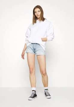 Monki Damen Kapuzenpullover - White
