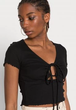 Monki Damen T-Shirt Basic - Black Dark -Monki Verkäufe 2022 747b9209f2c24dd49cea7927d994b1a6