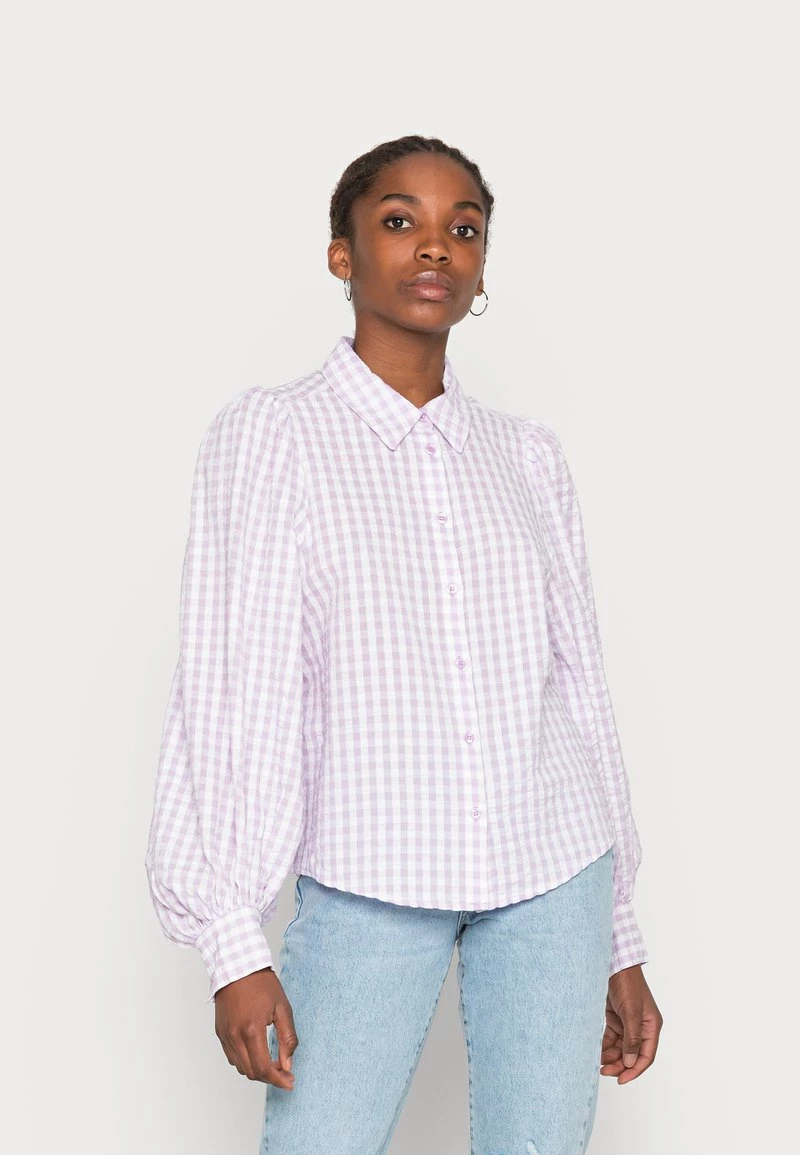 Monki Damen Hemdbluse - Lilac Purple Light 1 Monki Damen Hemdbluse - Lilac Purple Light