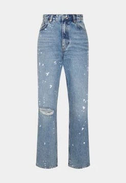 Monki Damen Jeans Straight Leg - Paint -Monki Verkäufe 2022 760325118cb54699af66419f8de2ae83
