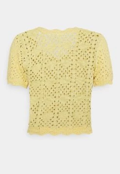 Monki Damen Strickjacke - Yellow Dusty Light -Monki Verkäufe 2022 7686424bc1944be6809d1a3e82b98f93