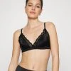 Monki Damen Triangel BH - Black Dark Unique