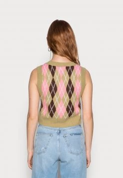 Monki Damen Strickpullover - Beige Medium Dusty Brown Lilac Argyle -Monki Verkäufe 2022 7b36ad1998a043e1856d0a60a4a8d9fa