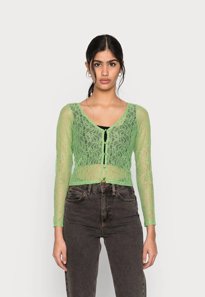 Monki Damen Bluse - Lime Green 1 Monki Damen Bluse - Lime Green