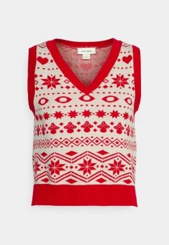 Monki Damen Strickpullover - White/red -Monki Verkäufe 2022 7ea2742b12c6403d8dc204acb276d3be