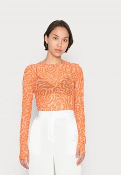 Monki Damen Langarmshirt - Orange