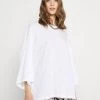 Monki Damen T-Shirt Basic - White Light